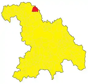 Poziția localității Frassineto Po