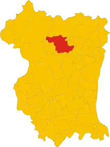 Poziția comunei în cadrul provinciei