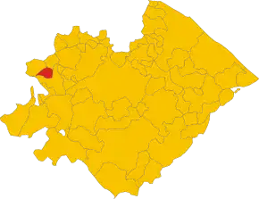 Poziția comunei în cadrul provinciei