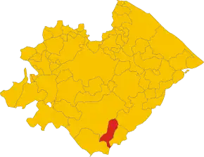 Poziția comunei în cadrul provinciei