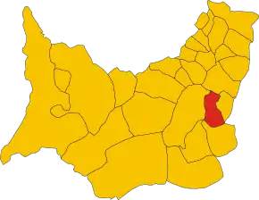 Poziția comunei în cadrul provinciei