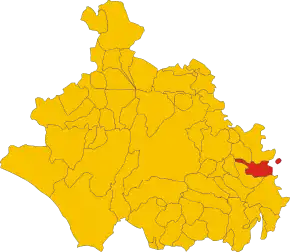 Poziția comunei în cadrul provinciei
