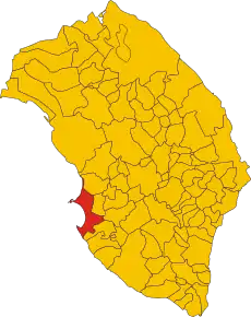 Poziția comunei în cadrul provinciei