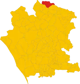 Poziția comunei în cadrul provinciei