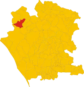 Poziția comunei în cadrul provinciei