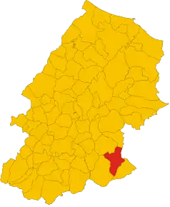 Localizarea Gambatesa în Provincia Campobasso
