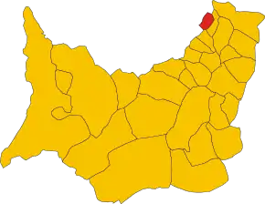 Poziția comunei în cadrul provinciei