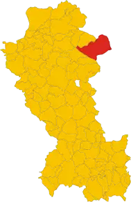 Poziția comunei în cadrul provinciei