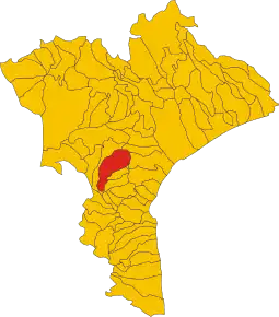 Poziția comunei în cadrul provinciei