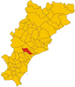 Poziția comunei în cadrul provinciei