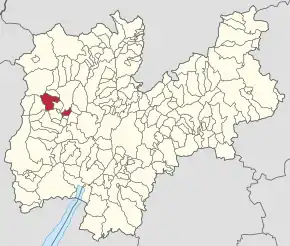 Poziția localității Giustino