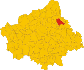 Poziția comunei în cadrul provinciei