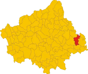 Poziția comunei în cadrul provinciei