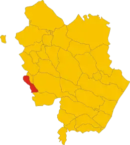 Poziția comunei în cadrul provinciei