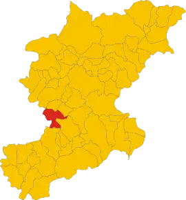 Poziția comunei în cadrul provinciei