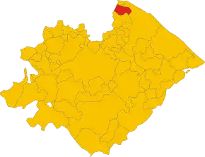 Poziția comunei în cadrul provinciei