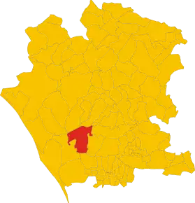 Poziția comunei în cadrul provinciei