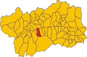 Poziția comunei în cadrul provinciei