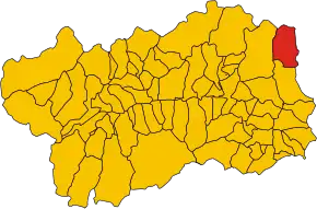 Poziția comunei în cadrul provinciei