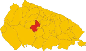 Poziția comunei în cadrul provinciei