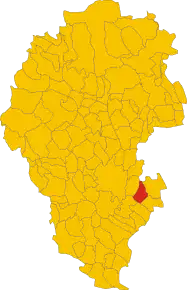 Poziția comunei în cadrul provinciei