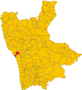 Localizarea în provincia Cosenza