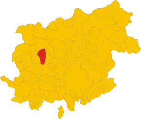 Poziția comunei în cadrul provinciei