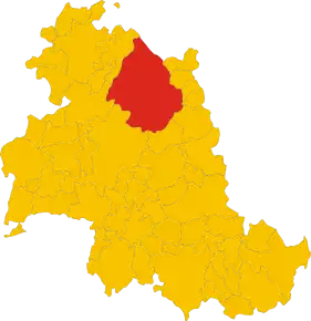 Poziția comunei în cadrul provinciei