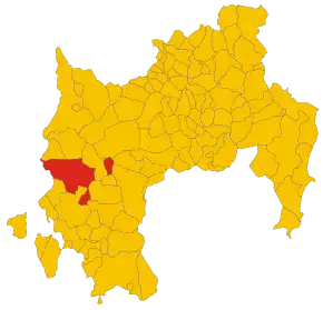 Poziția comunei în cadrul provinciei