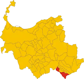 Poziția comunei în cadrul provinciei