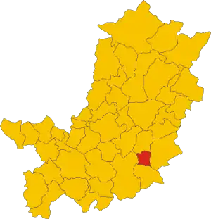 Poziția localității Incisa in Val d'Arno