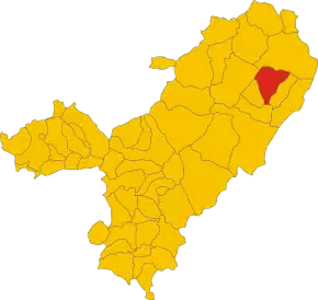 Poziția comunei în cadrul provinciei