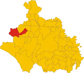 Poziția localității Ischia di Castro