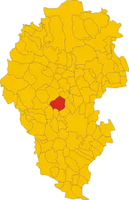 Poziția comunei în cadrul provinciei