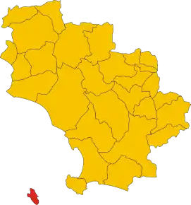 Localizarea Isola del Giglio în Provincia Grosseto