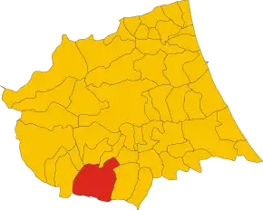Poziția localității Isola del Gran Sasso d’Italia