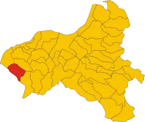 Poziția comunei în cadrul provinciei