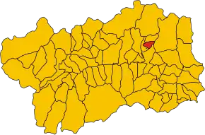 Poziția comunei în cadrul provinciei