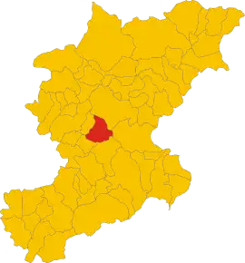 Poziția comunei în cadrul provinciei