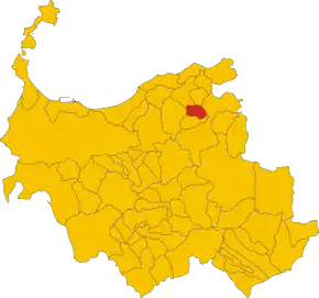 Poziția comunei în cadrul provinciei