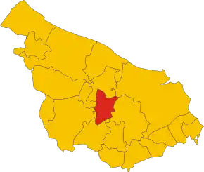 Poziția comunei în cadrul provinciei