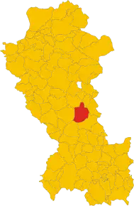 Poziția comunei în cadrul provinciei