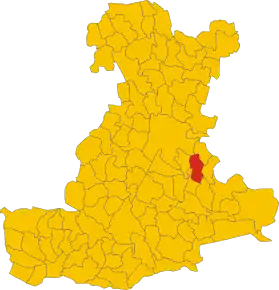 Poziția comunei în cadrul provinciei