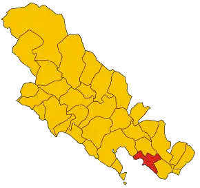 Poziția comunei în cadrul provinciei