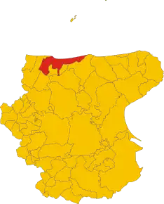 Poziția comunei în cadrul provinciei