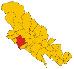 Poziția comunei în cadrul provinciei