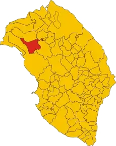 Poziția comunei în cadrul provinciei