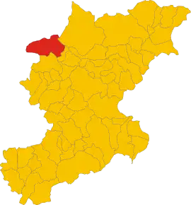 Poziția comunei în cadrul provinciei