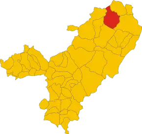 Poziția comunei în cadrul provinciei