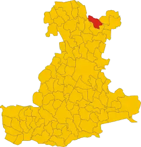 Poziția comunei în cadrul provinciei